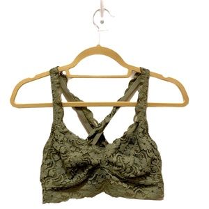 Green lace comfy bralette